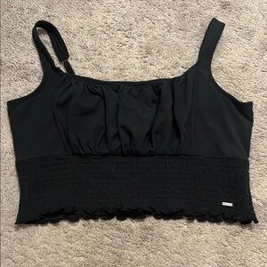 Hollister Black Smocked Crop Top